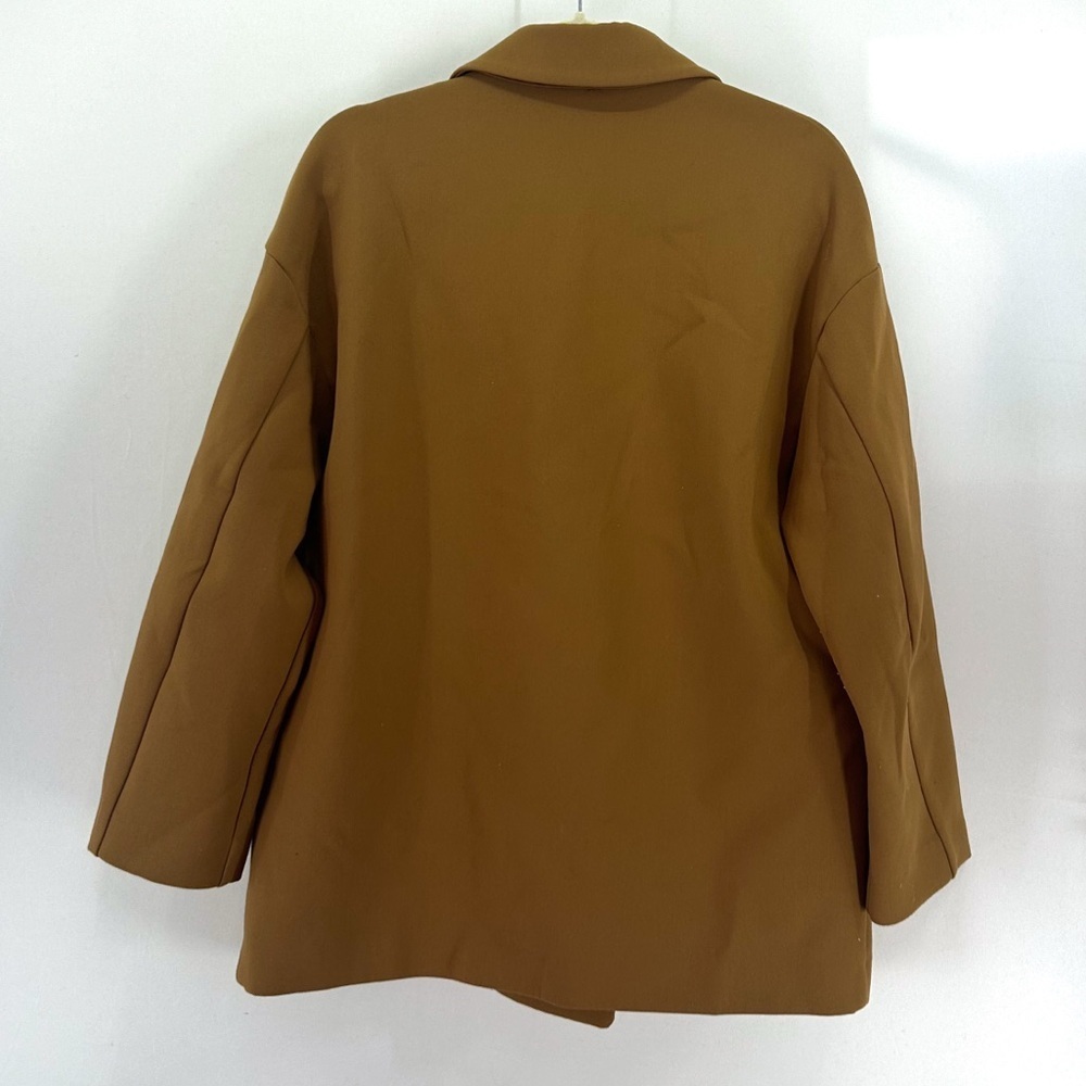 Zara Camel Tan Double Breasted Oversized Blazer Coat Small/Medium - Picture 2 of 6